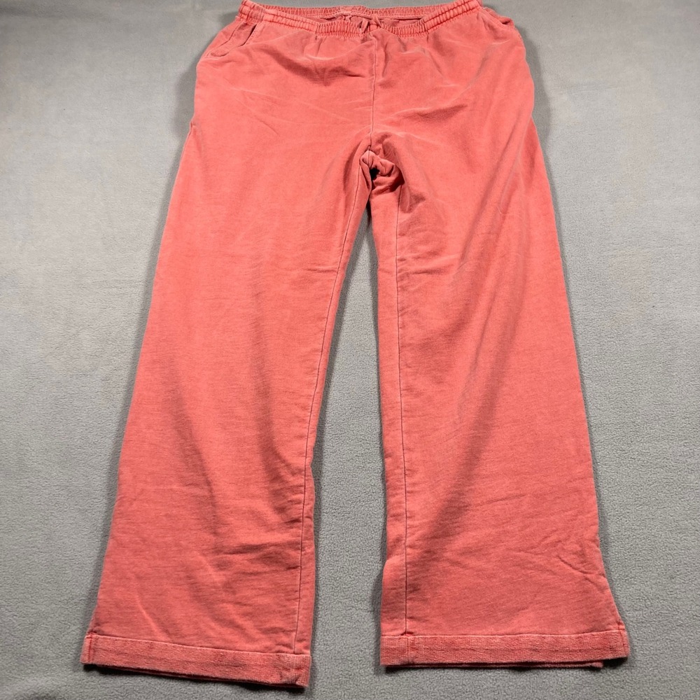 Focus Sweatpants Women's Medium Coral Pink Wide Leg High Rise